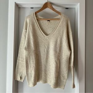 Free People Women's Cream
Destressed V-Neck Sweater